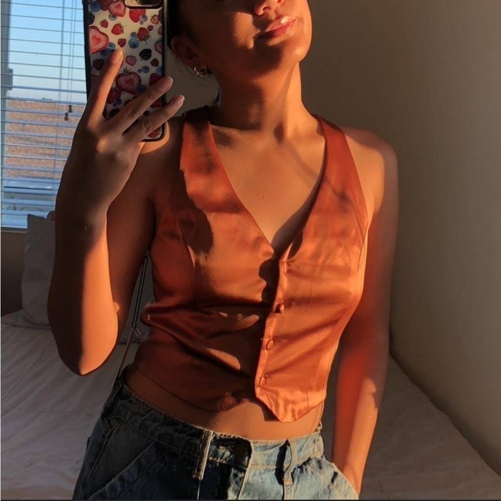 Nwt Jason Wu Sage Green Satin 4 Button Cropped Se… - image 1